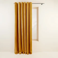 Rideau Oeillets Doublé Occultant CARLINA Ocre -Décoration & meubles pour la maison rideau oeillets double occultant CARLINA 006200 J18 4