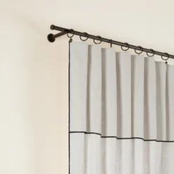 Rideau Panneau CARLINA NON FEU Calcaire Et Bourdon Noir -Décoration & meubles pour la maison rideau panneau CARLINA NON FEU 007688 N2G 5