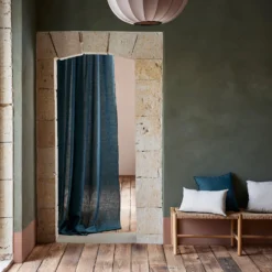 Rideau Panneau CARLINA Pétrole Et Bourdon Noir