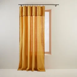Rideau Panneau CARLINA Ocre Et Bourdon Noir -Décoration & meubles pour la maison rideau panneau CARLINA 006409 J18G 4