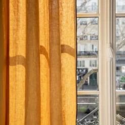 Rideau Panneau CARLINA Ocre Et Bourdon Noir -Décoration & meubles pour la maison rideau panneau CARLINA 006409 J18G 7