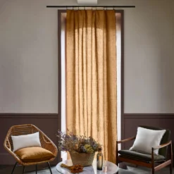 Rideau Panneau CARLINA Bronze Et Bourdon Noir