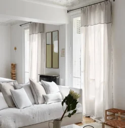 Rideau Panneau CARLINA Calcaire Et Bourdon Noir -Décoration & meubles pour la maison rideau panneau CARLINA 006409 N2G 1