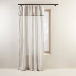 Rideau Panneau CARLINA Calcaire Et Bourdon Noir -Décoration & meubles pour la maison rideau panneau CARLINA 006409 N2G 4