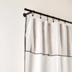 Rideau Panneau CARLINA Calcaire Et Bourdon Noir -Décoration & meubles pour la maison rideau panneau CARLINA 006409 N2G 5