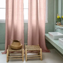 Rideau Panneau CARLINA Rose Poudré Et Bourdon Noir 12 Rideau Panneau CARLINA Rose Poudré Et Bourdon Noir -Décoration & meubles pour la maison rideau panneau CARLINA 006409 RG 1