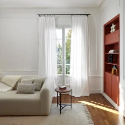 Rideau Panneau TOINON Blanc Et Bourdon Naturel -Décoration & meubles pour la maison rideau panneau TOINON 008909 WN 1