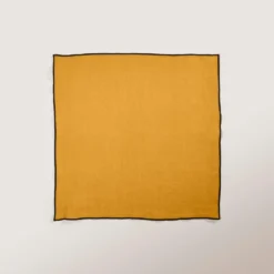 Serviette De Table CARLINA Ocre Et Bourdon Noir -Décoration & meubles pour la maison serviette de table CARLINA 006405 J18G 5