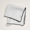 Serviette De Table CARLINA Blanc Pur Et Bourdon Noir
