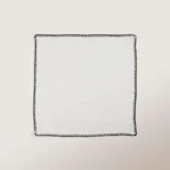 Serviette De Table NINO Blanc Minéral Et Feston Noir -Décoration & meubles pour la maison serviette de table NINO 007350 WFG 5