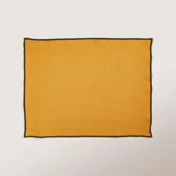 Set De Table CARLINA Ocre Et Bourdon Noir