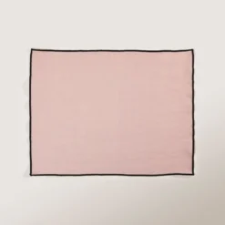 Set De Table CARLINA Rose Poudré Et Bourdon Noir