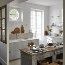 Set De Table CARLINA Tilleul Et Bourdon Noir -Décoration & meubles pour la maison set de table CARLINA 006406 V2G 2