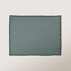 Set De Table CARLINA Vert De Gris Et Bourdon Noir