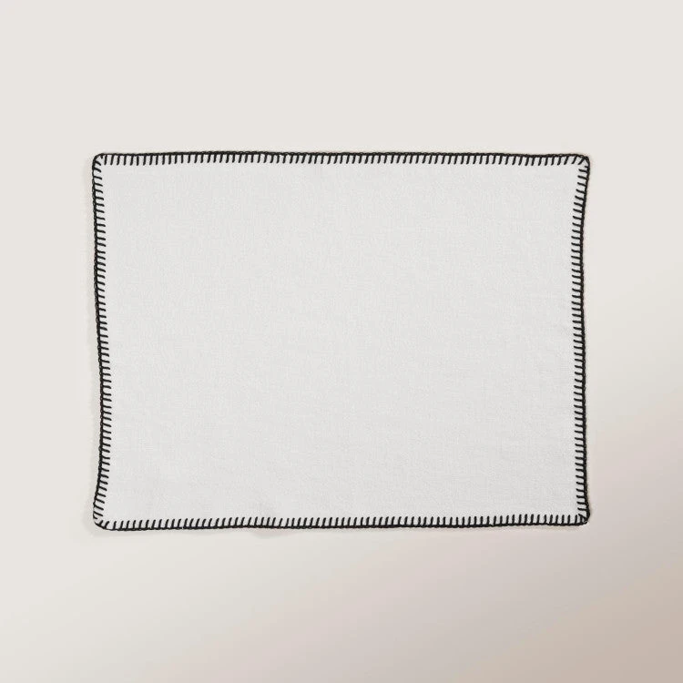 Set De Table NINO Blanc Minéral Et Feston Noir 6 Set De Table NINO Blanc Minéral Et Feston Noir – Image 6