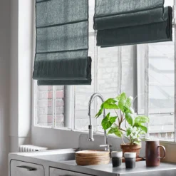 Store Bateau CARLINA Vert De Gris Et Bourdon Noir -Décoration & meubles pour la maison store bateau CARLINA 007035 V4G 1