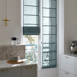 Store Bateau CARLINA Vert De Gris Et Bourdon Noir -Décoration & meubles pour la maison store bateau CARLINA 007035 V4G 2