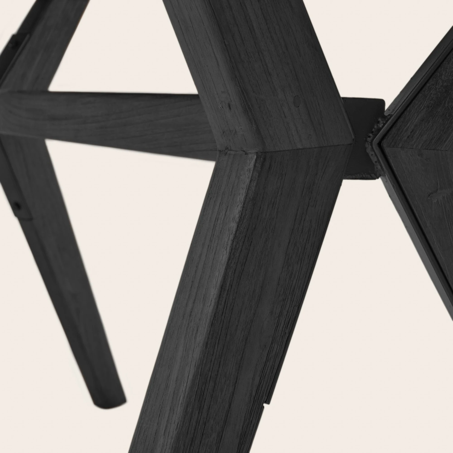 Table à Manger VIKIE Teck Recyclé Noir 7 Table à Manger VIKIE Teck Recyclé Noir – Image 7