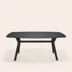 Table à Manger VIKIE Teck Recyclé Noir