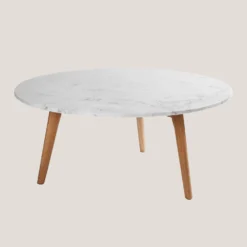 Table Basse LARA Bois Et Blanc De Carrare