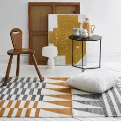 Tapis De Sol AKSEL Ardoise Et Ocre -Décoration & meubles pour la maison tapis de sol AKSEL 007134 GJ 1