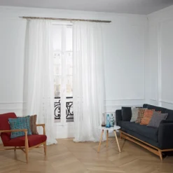 Voilage à Galon Fronceur SANTORINI Blanc -Décoration & meubles pour la maison voilage a galon fronceur SANTORINI 004733 W 4