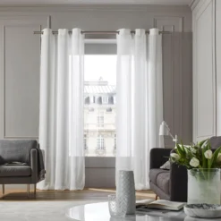 Voilage à Oeillets MYKONOS Blanc -Décoration & meubles pour la maison voilage a oeillets MYKONOS 002074 W 4