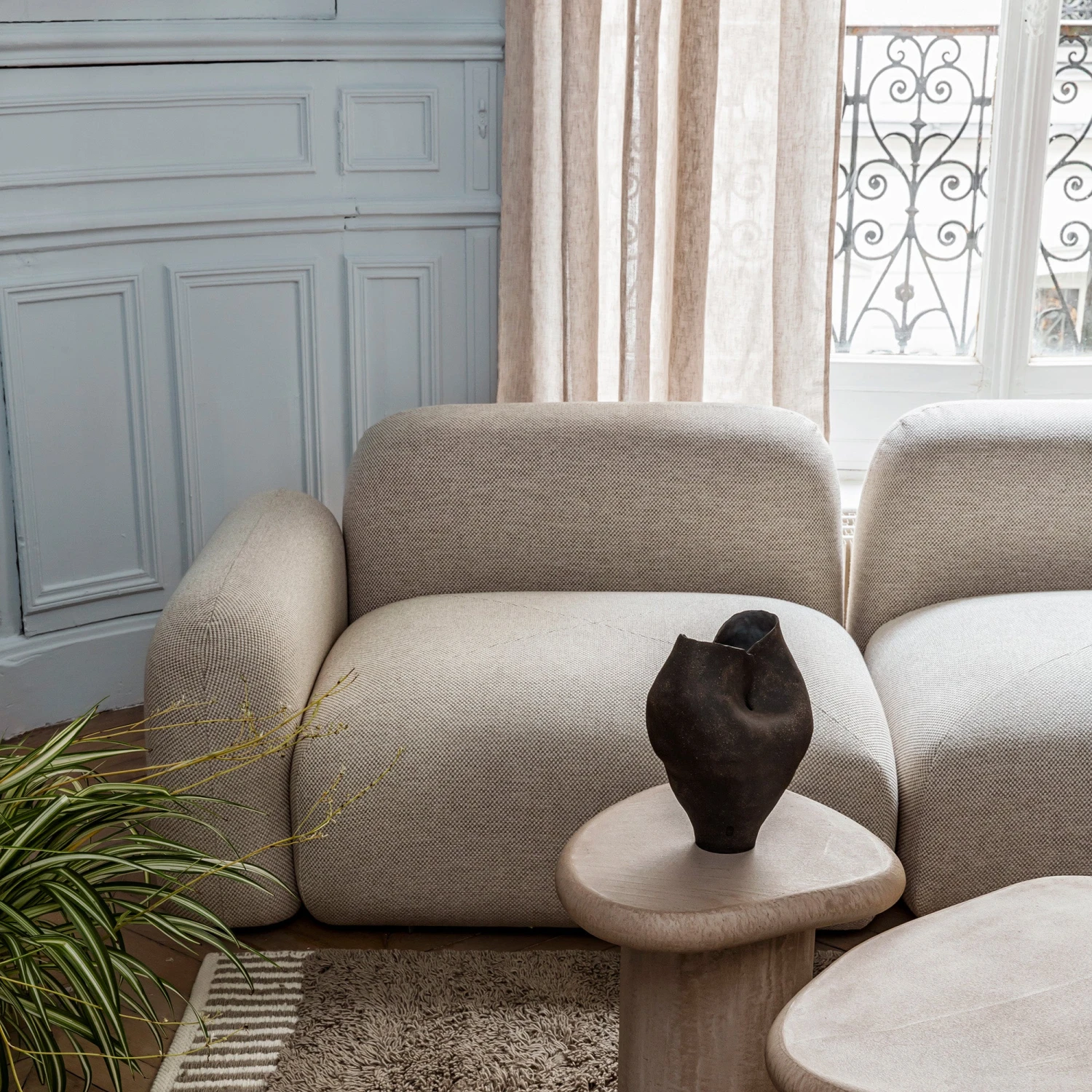 Voilage à Oeillets NEAPOLI Beige Chiné 5 Voilage à Oeillets NEAPOLI Beige Chiné – Image 5