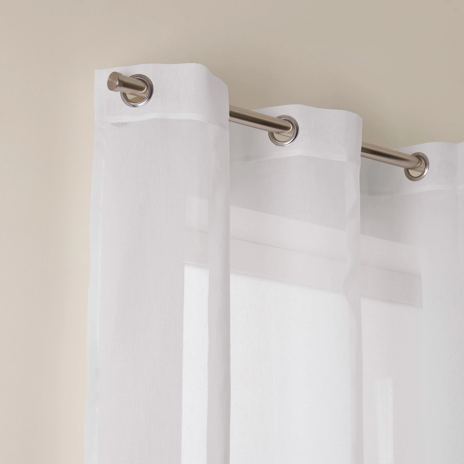 Voilage à Oeillets THASOS Blanc 2 Voilage à Oeillets THASOS Blanc – Image 2