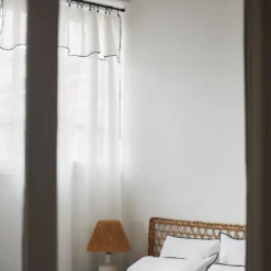 Voilage Panneau SHADOW Blanc Pur Et Bourdon Noir -Décoration & meubles pour la maison voilage panneau SHADOW 006239 WG 2