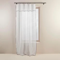 Voilage Panneau SHADOW Blanc Pur Et Bourdon Noir -Décoration & meubles pour la maison voilage panneau SHADOW 006239 WG 4