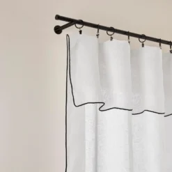 Voilage Panneau SHADOW Blanc Pur Et Bourdon Noir -Décoration & meubles pour la maison voilage panneau SHADOW 006239 WG 5