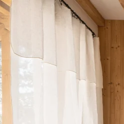 Voilage Panneau SHADOW Blanc Pur Et Bourdon Ivoire -Décoration & meubles pour la maison voilage panneau SHADOW 006239 WN 1